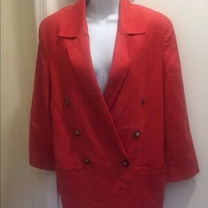 Red Linen Blazer🌹Size 6. Ellen Tracy.